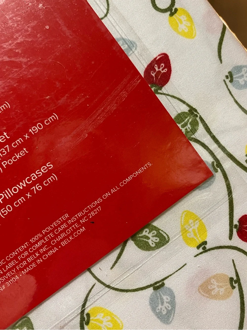 Joyland Microfiber Full Sheet Set in Multi-Color Holiday Lights NWT